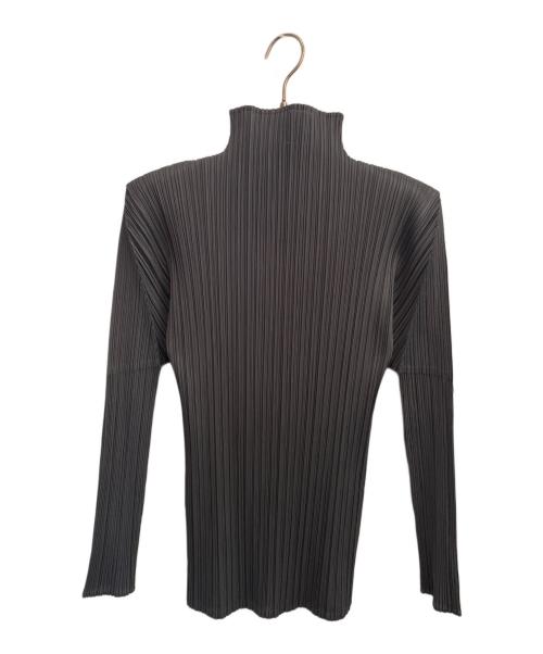PLEATS PLEASE（プリーツプリーズ）PLEATS PLEASE (プリーツプリーズ) ボトルネック カットソー トップス  グレー サイズ:3の古着・服飾アイテム