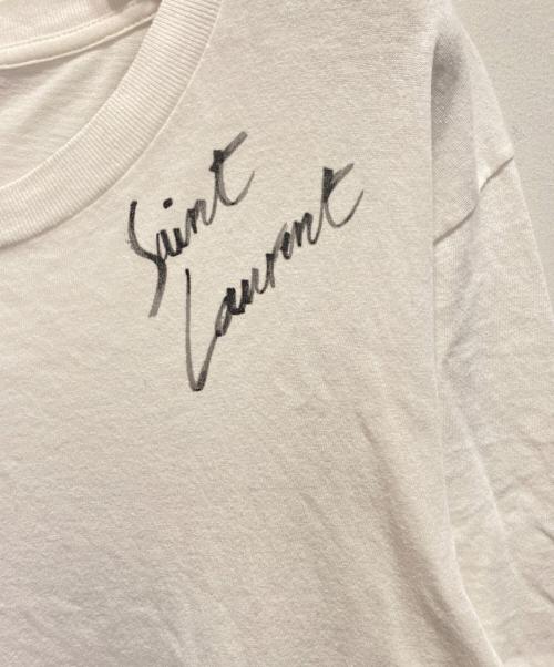 Saint Laurent Paris（サンローランパリ）Saint Laurent Paris (サンローランパリ) ロゴプリントTシャツ ホワイト サイズ:XSの古着・服飾アイテム
