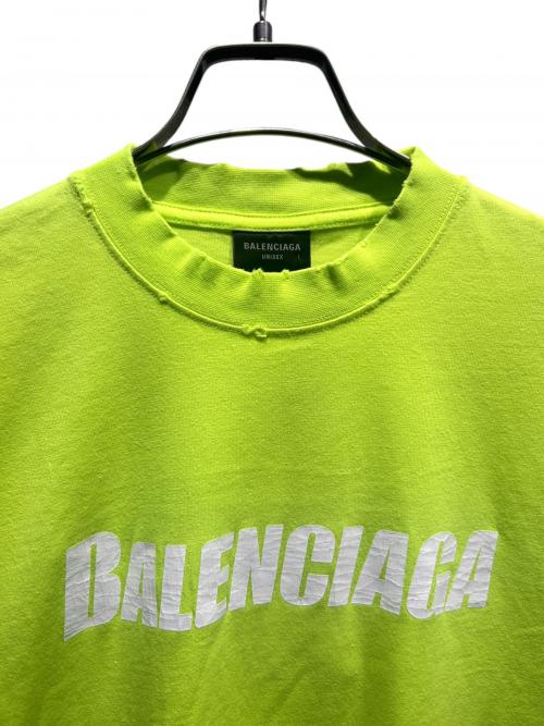 BALENCIAGA（バレンシアガ）BALENCIAGA (バレンシアガ) CAPS ルーズフィットTシャツ/651795 TNVL1 黄緑 サイズ:XSの古着・服飾アイテム