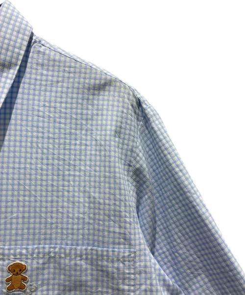 GUCCI（グッチ）GUCCI (グッチ) ベアワッペンギンガムチェックシャツ/738306 ZANGD スカイブルー サイズ:46の古着・服飾アイテム