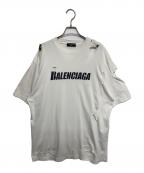 BALENCIAGAバレンシアガ）の古着「CAPS デストロイTシャツ」｜ホワイト