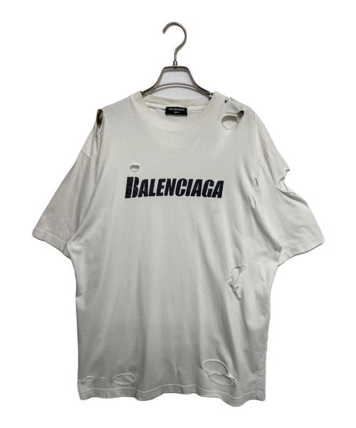 BALENCIAGA（バレンシアガ）BALENCIAGA (バレンシアガ) CAPS デストロイTシャツ ホワイト サイズ:XXSの古着・服飾アイテム