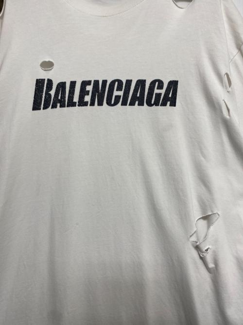 BALENCIAGA（バレンシアガ）BALENCIAGA (バレンシアガ) CAPS デストロイTシャツ ホワイト サイズ:XXSの古着・服飾アイテム