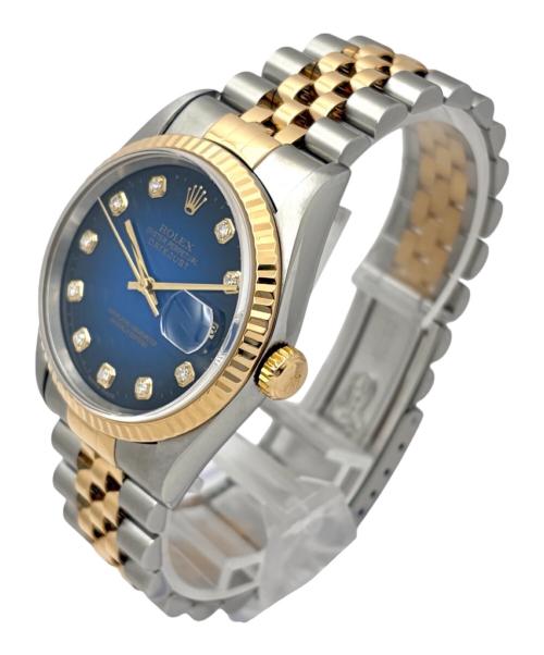 ROLEX（ロレックス）ROLEX (ロレックス) Datejust 36 デイトジャスト36 Ref.16233G 36mm ブルーグラデーション文字盤 10Pダイヤモンド ブルーグラデーション文字盤 サイズ:36mm/18cmの古着・服飾アイテム