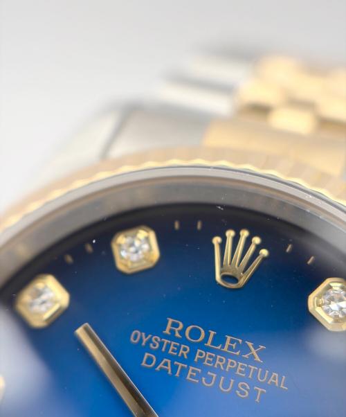 ROLEX（ロレックス）ROLEX (ロレックス) Datejust 36 デイトジャスト36 Ref.16233G 36mm ブルーグラデーション文字盤 10Pダイヤモンド ブルーグラデーション文字盤 サイズ:36mm/18cmの古着・服飾アイテム