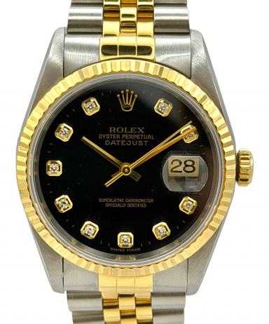 ★正規品 ロレックス デイトジャスト36 10P X番★ 中古・古着通販】ROLEX (ロレックス) デイトジャスト36 10P