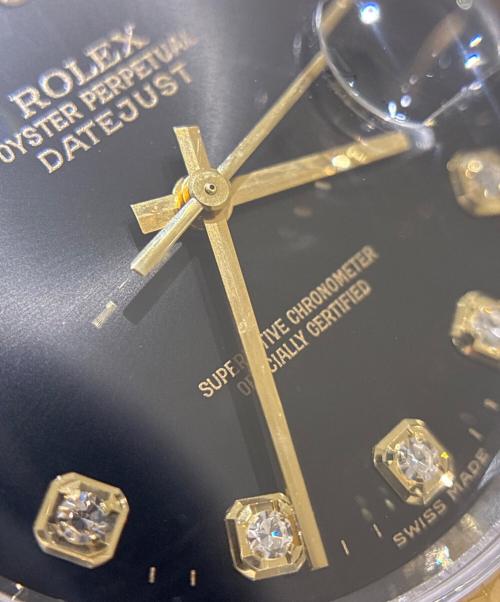ROLEX（ロレックス）ROLEX (ロレックス) デイトジャスト36 10Pダイヤモンド 黒文字盤 サイズ:36mm/17cmの古着・服飾アイテム