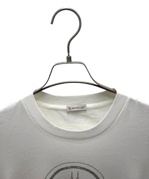 MONCLER（モンクレール）MONCLER (モンクレール) ラインストーンTシャツ ホワイト サイズ:Mの古着・服飾アイテム