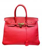 HERMESエルメス）の古着「Birkin 35/バーキン35/ゴールド金具/トゴ/▢P刻印：2012年製/ピオニーレッド」｜ピオニーレッド