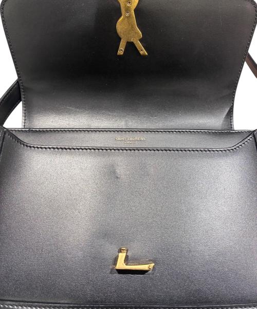 Saint Laurent Paris（サンローランパリ）Saint Laurent Paris (サンローランパリ) ショルダーバッグ ブラック×ゴールドの古着・服飾アイテム