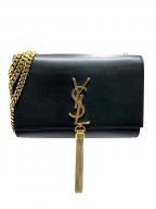 Saint Laurent Parisサンローランパリ）の古着「ミディアム スムースカーフ クラシック モノグラム ケイト タッセル ショルダーバッグ」｜ブラック