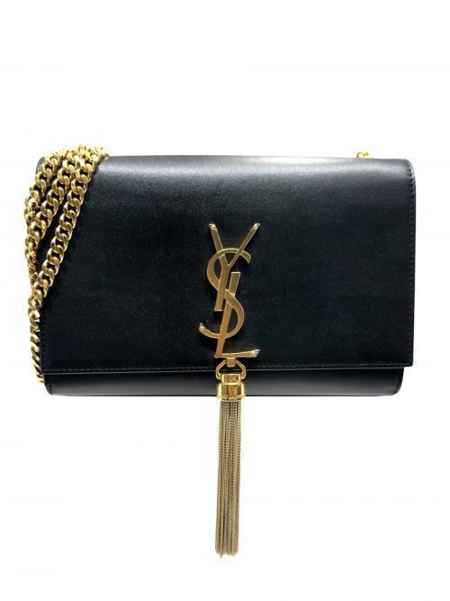 Saint Laurent Paris（サンローランパリ）Saint Laurent Paris (サンローランパリ) ミディアム スムースカーフ クラシック モノグラム ケイト タッセル ショルダーバッグ ブラック サイズ:ミディアム/mediumの古着・服飾アイテム