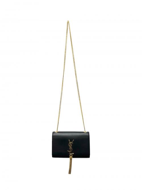 Saint Laurent Paris（サンローランパリ）Saint Laurent Paris (サンローランパリ) ミディアム スムースカーフ クラシック モノグラム ケイト タッセル ショルダーバッグ ブラック サイズ:ミディアム/mediumの古着・服飾アイテム