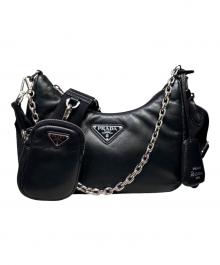 PRADA（プラダ）の古着「ソフトパデッドナッパレザーショルダーバッグ」｜ブラック