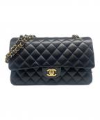 CHANELシャネル）の古着「Wフラップチェーンショルダーバッグ/Double Flap Chain Shoulder Bag」｜ブラック
