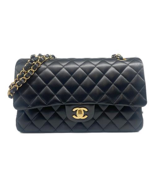 CHANEL（シャネル）CHANEL (シャネル) Wフラップチェーンショルダーバッグ/Double Flap Chain Shoulder Bag ブラック サイズ:25の古着・服飾アイテム