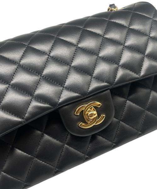 CHANEL（シャネル）CHANEL (シャネル) Wフラップチェーンショルダーバッグ/Double Flap Chain Shoulder Bag ブラック サイズ:25の古着・服飾アイテム
