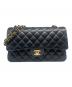 CHANEL（シャネル）の古着「Wフラップチェーンショルダーバッグ/Double Flap Chain Shoulder Bag」｜ブラック