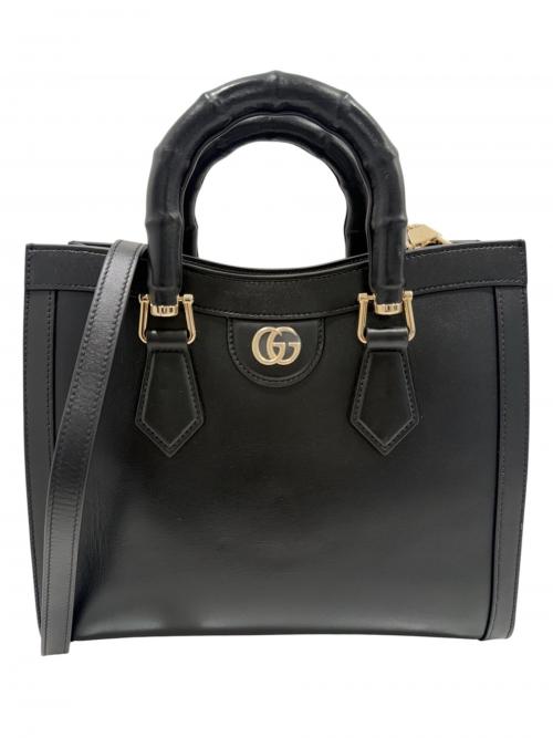 GUCCI（グッチ）GUCCI (グッチ) ダイアナ ミディアム バンブー トートバッグ  ブラックの古着・服飾アイテム