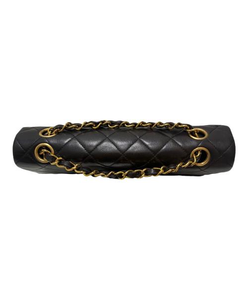 CHANEL（シャネル）CHANEL (シャネル) Wフラップチェーンショルダーバッグ ブラック×ゴールド金具 サイズ:23の古着・服飾アイテム
