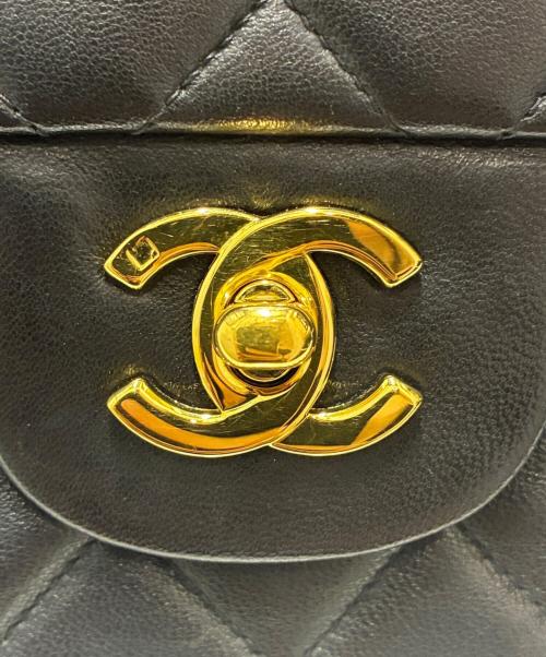 CHANEL（シャネル）CHANEL (シャネル) Wフラップチェーンショルダーバッグ ブラック×ゴールド金具 サイズ:23の古着・服飾アイテム