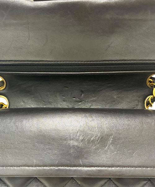 CHANEL（シャネル）CHANEL (シャネル) Wフラップチェーンショルダーバッグ ブラック×ゴールド金具 サイズ:23の古着・服飾アイテム