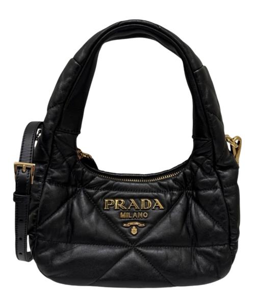 PRADA（プラダ）PRADA (プラダ) キルティング2WAYショルダーバッグ ブラックの古着・服飾アイテム