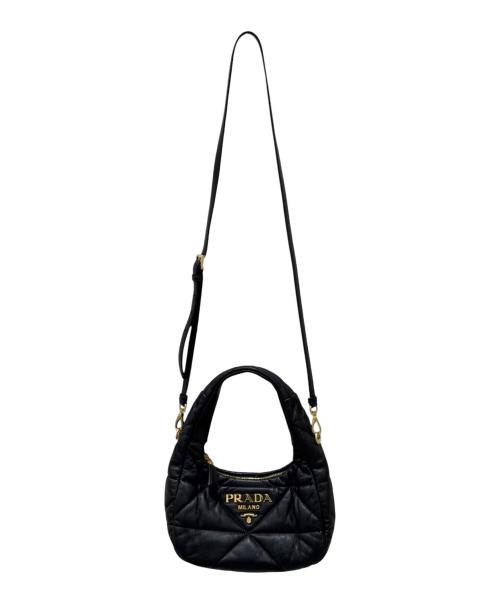 PRADA（プラダ）PRADA (プラダ) キルティング2WAYショルダーバッグ ブラックの古着・服飾アイテム