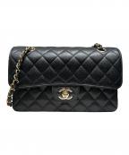 CHANELシャネル）の古着「Wフラップチェーンショルダーバッグ/マトラッセ23/キャビアスキン/A01113」｜ブラック