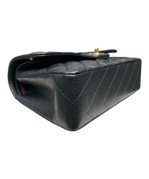 CHANEL（シャネル）CHANEL (シャネル) Wフラップチェーンショルダーバッグ/マトラッセ23/キャビアスキン/A01113 ブラック サイズ:23の古着・服飾アイテム