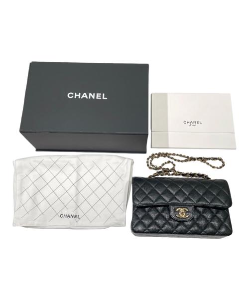 CHANEL（シャネル）CHANEL (シャネル) Wフラップチェーンショルダーバッグ/マトラッセ23/キャビアスキン/A01113 ブラック サイズ:23の古着・服飾アイテム