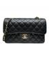 CHANEL（シャネル）の古着「Wフラップチェーンショルダーバッグ/マトラッセ23/キャビアスキン/A01113」｜ブラック