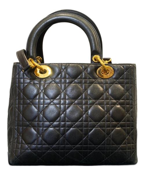 Christian Dior（クリスチャン ディオール）Christian Dior (クリスチャン ディオール) レディ ディオール　2WAYショルダーバッグ ブラックの古着・服飾アイテム