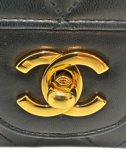 CHANEL（シャネル）CHANEL (シャネル) Wフラップチェーンショルダーバッグ ブラック サイズ:25の古着・服飾アイテム