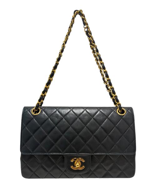 CHANEL（シャネル）CHANEL (シャネル) Wフラップチェーンショルダーバッグ ブラック サイズ:25の古着・服飾アイテム