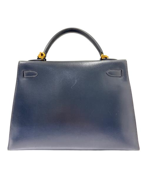 HERMES（エルメス）HERMES (エルメス) ケリー32/外縫い/ボックスカーフ/ネイビー/V刻印：1966年製造 ネイビー サイズ:32の古着・服飾アイテム