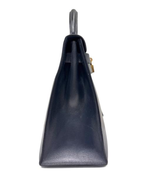 HERMES（エルメス）HERMES (エルメス) ケリー32/外縫い/ボックスカーフ/ネイビー/V刻印：1966年製造 ネイビー サイズ:32の古着・服飾アイテム