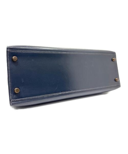 HERMES（エルメス）HERMES (エルメス) ケリー32/外縫い/ボックスカーフ/ネイビー/V刻印：1966年製造 ネイビー サイズ:32の古着・服飾アイテム