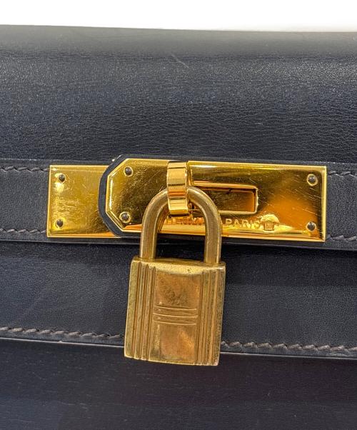 HERMES（エルメス）HERMES (エルメス) ケリー32/外縫い/ボックスカーフ/ネイビー/V刻印：1966年製造 ネイビー サイズ:32の古着・服飾アイテム