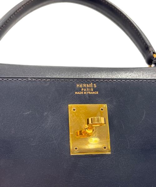HERMES（エルメス）HERMES (エルメス) ケリー32/外縫い/ボックスカーフ/ネイビー/V刻印：1966年製造 ネイビー サイズ:32の古着・服飾アイテム