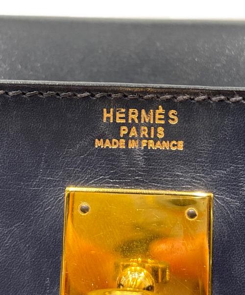 HERMES（エルメス）HERMES (エルメス) ケリー32/外縫い/ボックスカーフ/ネイビー/V刻印：1966年製造 ネイビー サイズ:32の古着・服飾アイテム