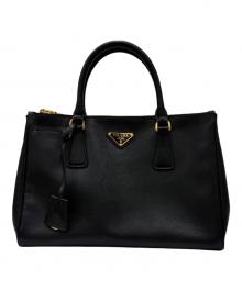PRADA（プラダ）の古着「ガレリア サフィアーノ ミディアム」｜ブラック