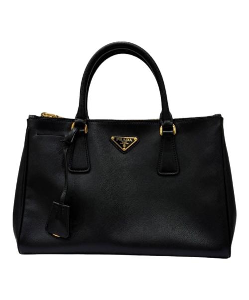 PRADA（プラダ）PRADA (プラダ) ガレリア サフィアーノ ミディアム ブラックの古着・服飾アイテム
