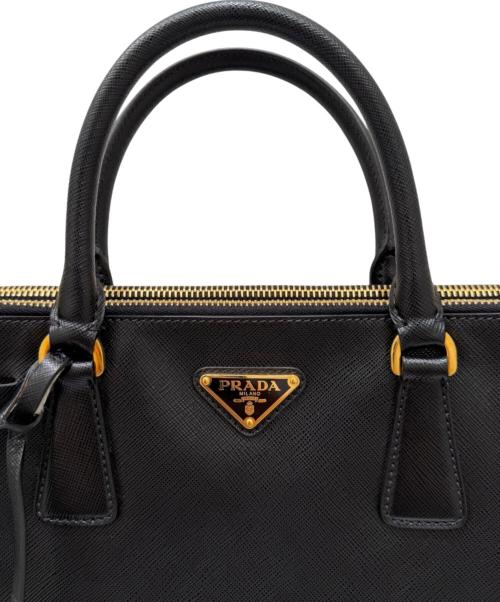 PRADA（プラダ）PRADA (プラダ) ガレリア サフィアーノ ミディアム ブラックの古着・服飾アイテム