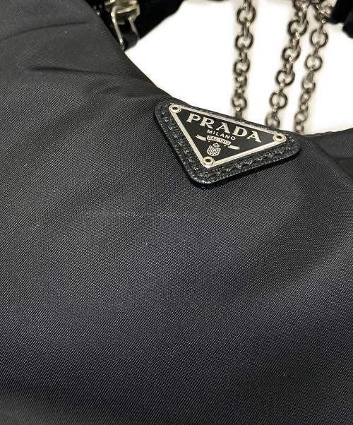 PRADA（プラダ）PRADA (プラダ) トライアングルロゴ チェーンショルダーバッグ ブラック サイズ:-の古着・服飾アイテム