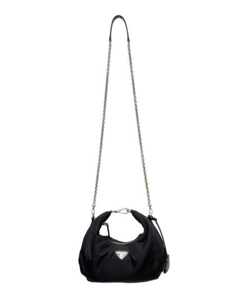 PRADA（プラダ）PRADA (プラダ) トライアングルロゴ チェーンショルダーバッグ ブラック サイズ:-の古着・服飾アイテム