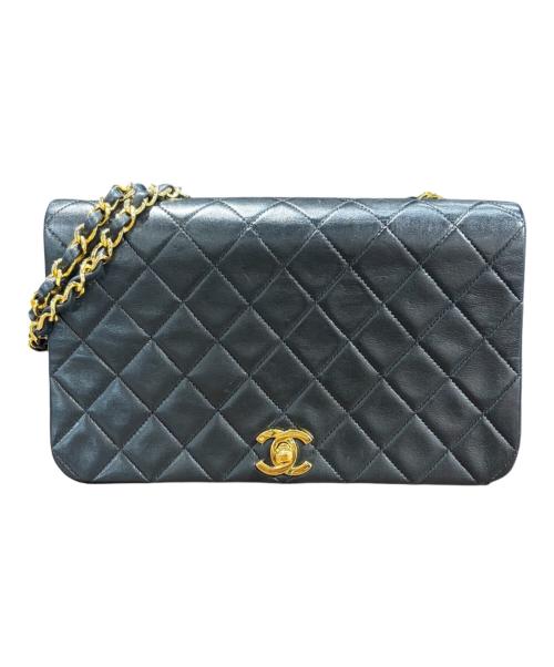 CHANEL（シャネル）CHANEL (シャネル) マトラッセ23 フルフラップチェーンショルダーバッグ ブラック×ゴールド金具 サイズ:23の古着・服飾アイテム