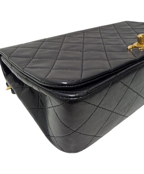 CHANEL（シャネル）CHANEL (シャネル) マトラッセ23 フルフラップチェーンショルダーバッグ ブラック×ゴールド金具 サイズ:23の古着・服飾アイテム