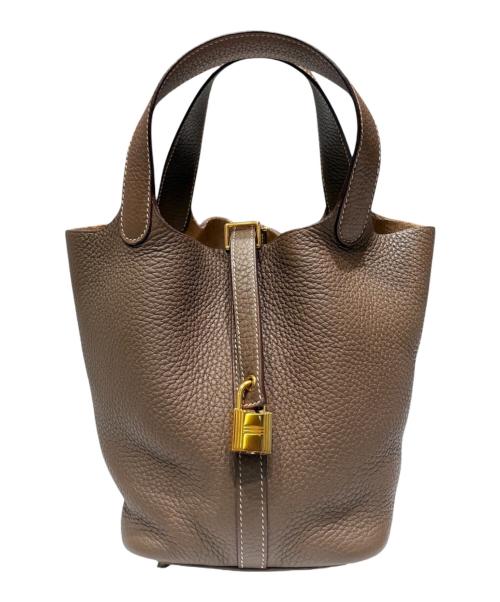 HERMES（エルメス）HERMES (エルメス) ピコタンロックPM/ゴールド金具/トリヨンクレマンス/Y刻印：2020年 エトゥープ サイズ:PMの古着・服飾アイテム