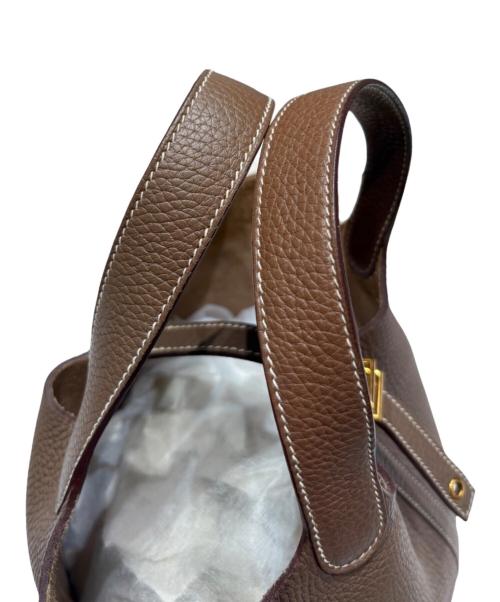 HERMES（エルメス）HERMES (エルメス) ピコタンロックPM/ゴールド金具/トリヨンクレマンス/Y刻印：2020年 エトゥープ サイズ:PMの古着・服飾アイテム